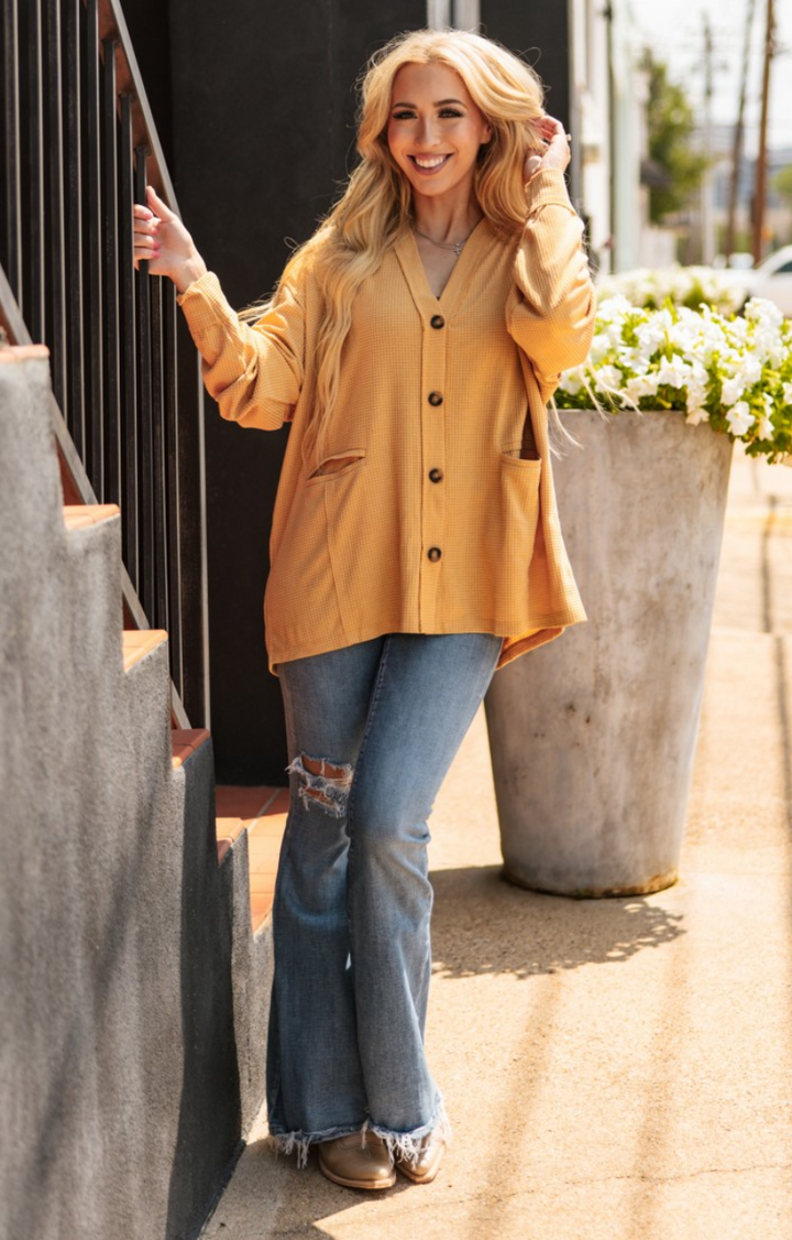 Jeweled Charm Thermal Cardigan