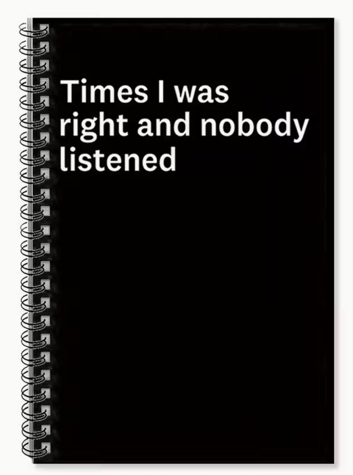 Times I Was Right  Spiral Notebook