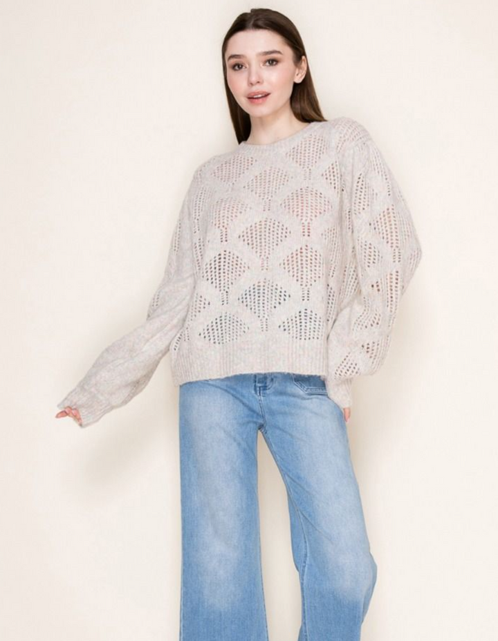 Geometric Cutout Sweater