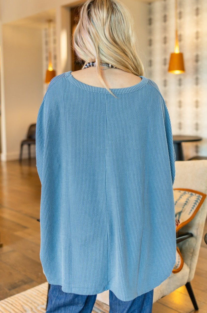 Classic Blue 3/4 Sleeve Tunic