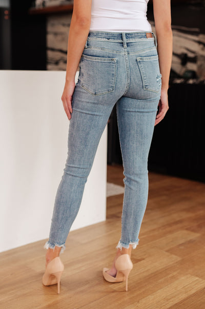 Judy Blue | Sherry Mid Rise Release Waistband Detail Skinny
