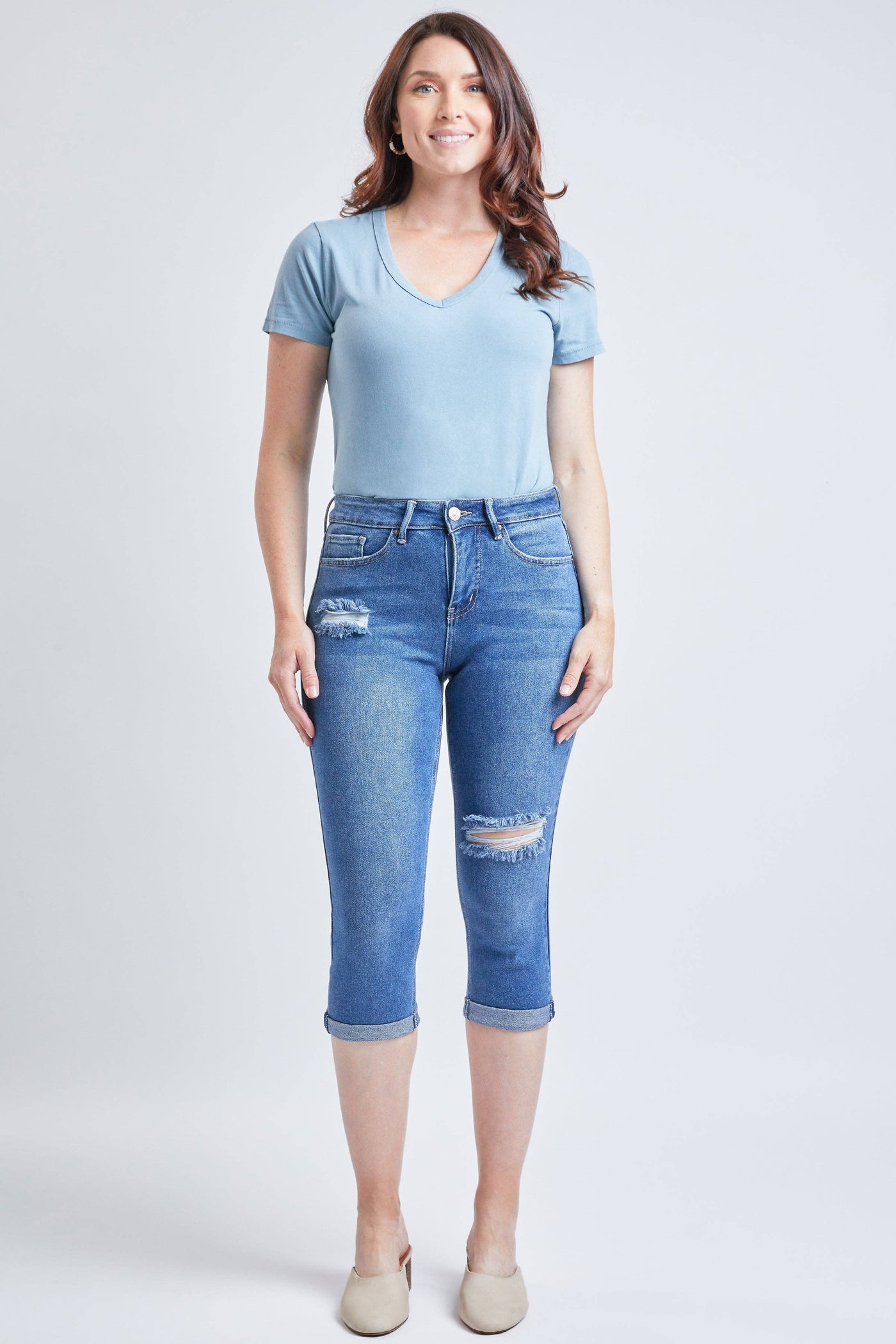 YMI | Vintage High Rise Rolled Cuff Capri Jean