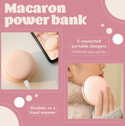 Macaron Power Bank and Hand Warmer w/ Mirror