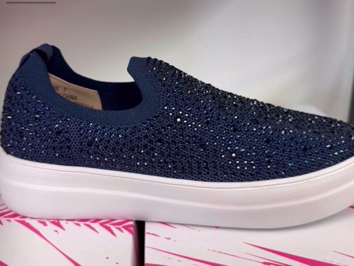 Corky's | Navy Crystal Swank Sneakers
