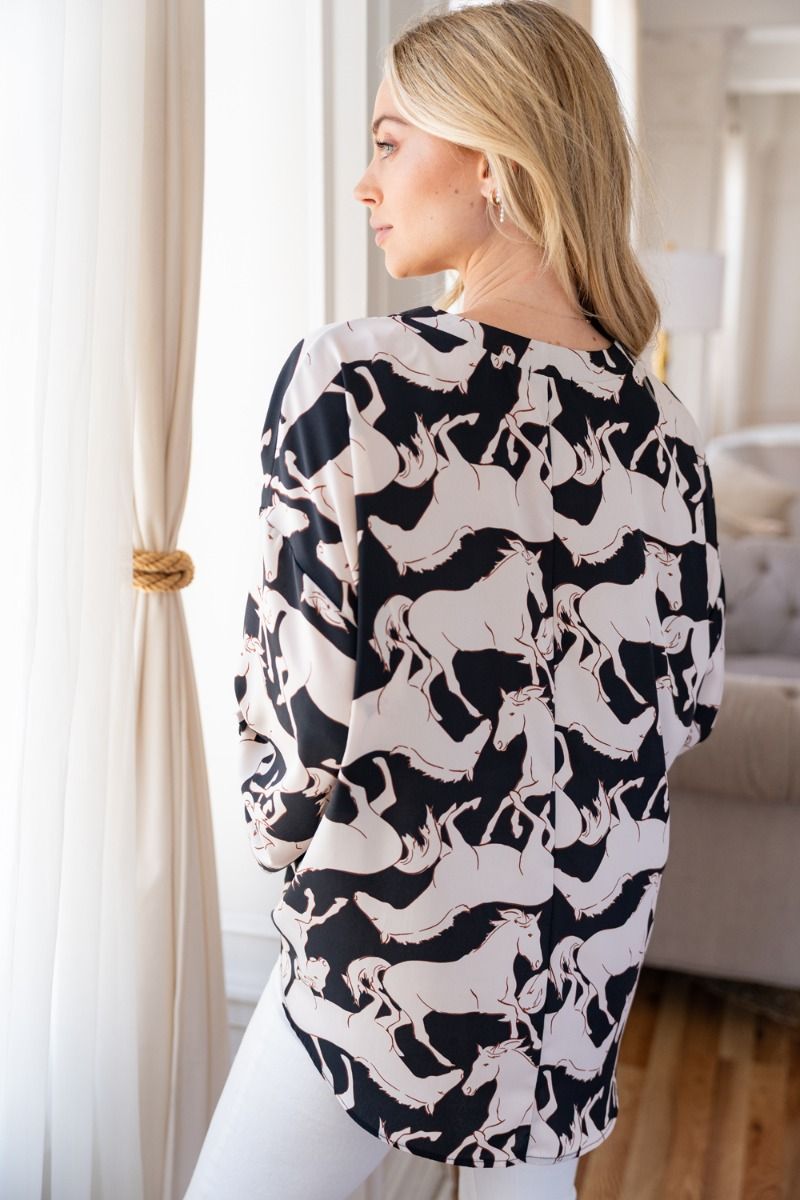 Wild Grace Notch-Neck Top