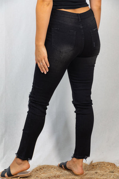 Want It, Get It Distressed Black Denim Jeans