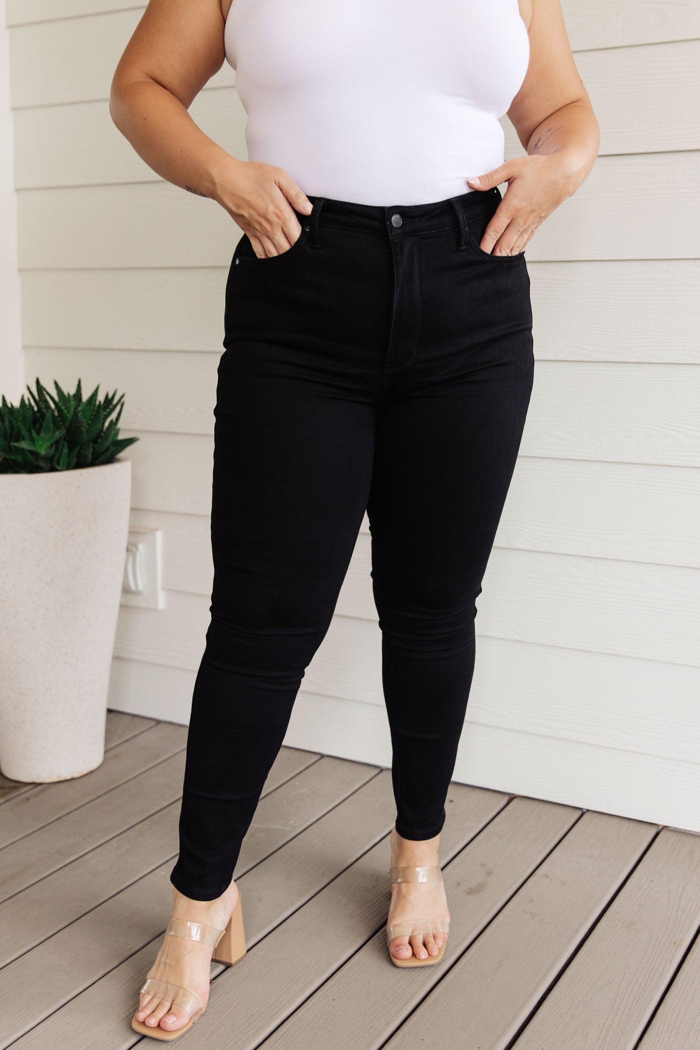 Judy Blue | Audrey Heps High Rise Control Top Classic Black Skinny Jeans