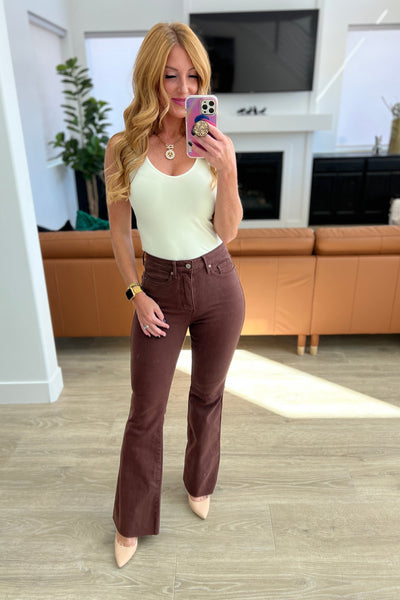 Judy Blue | Sienna High Rise Control Top Flare Jeans in Espresso