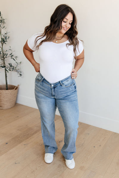 Judy Blue | Mildred High Rise V Front Waistband Straight Jeans