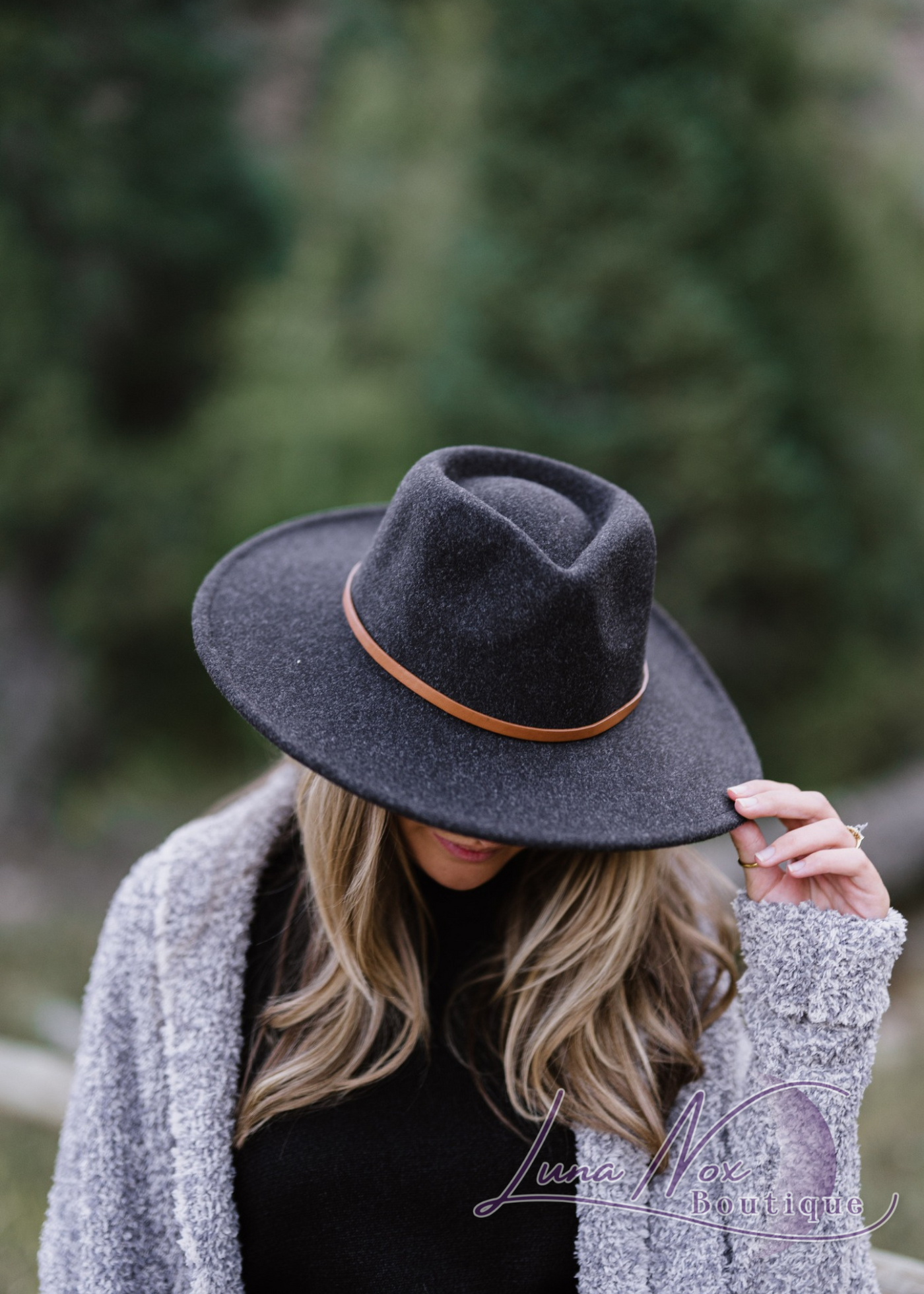 Wool Blend Wide Brim Hat